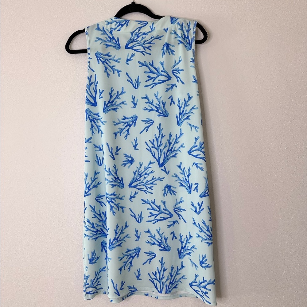 Stella Parker Blue Coral Print Dress - Picture 3 of 5